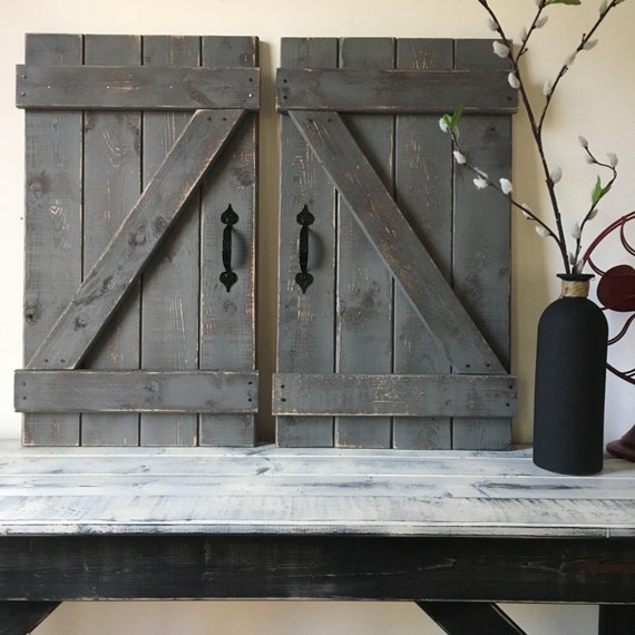 MINI BARN DOOR Wall Hanging Wood Shutters Barn door decor