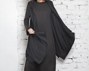 Kimono Cover Up/ Oversized Vest/ Loose Vest/ Long Vest/ Plus Size Cape/ Hooded Vest/ Maxi Vest/ Casual Vest/ Black Cover Up/ Extravagant Top
