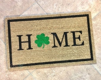 Home Doormat - St Patricks Day Doormat - St Pattys Day Decor - St. Patty's Day - Welcome Mat - New Home Decor - Irish Gift - Shamrock
