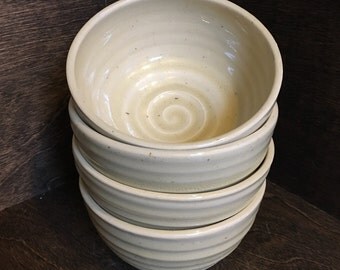 Set of 4 Salad Bowls, Handmade Ceramic Bowls, Stoneware Cereal Bowls
