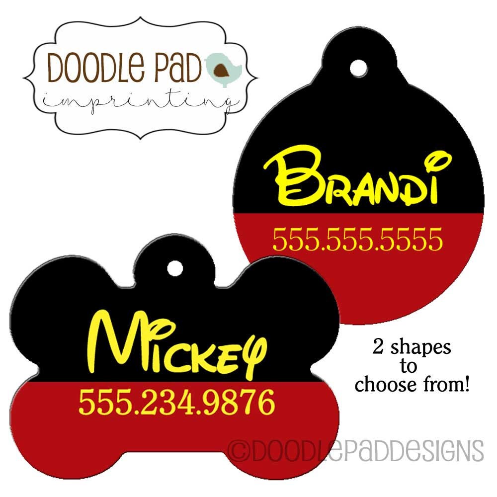 Disney Pet ID Tag Personalized Dog Tag double sided