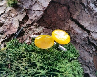 Cufflinks, Manschettenknöpfe, Yellow, Gelb, Cabochon, Resin, Silver, Steampunk, Lord, LARP, Western, Wedding, Hochzeit