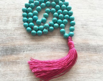 SALE! Tassel necklace- bohemian jewelry- beaded tassel necklace- bohemian necklace- beaded necklace- turquoise necklace- gift for women