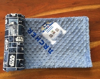 Star Wars Blanket, R2D2 Blanket, Star Wars Baby Blanket, Star Wars Nursery, Star Wars Theme, R2D2 Blanket, Personalized Blanket