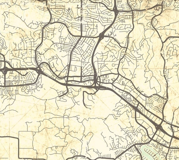 Thousand Oaks Ca Canvas Print California Vintage Map Ca City 9691