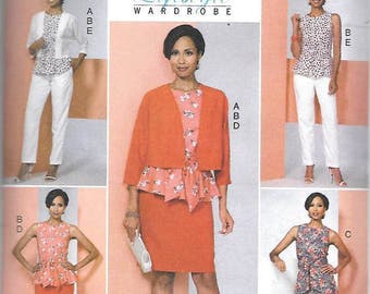Misses Wardrobe, Jacket, Top, Dress, Pencil Skirt, Pants, Sizes 14 Thru 22, New Butterick Pattern 6463