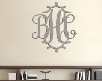 Wooden Monogram Wall Hanging - Wood Monogram Door Hanger - Dorm Room Decor - Nursery Monogram