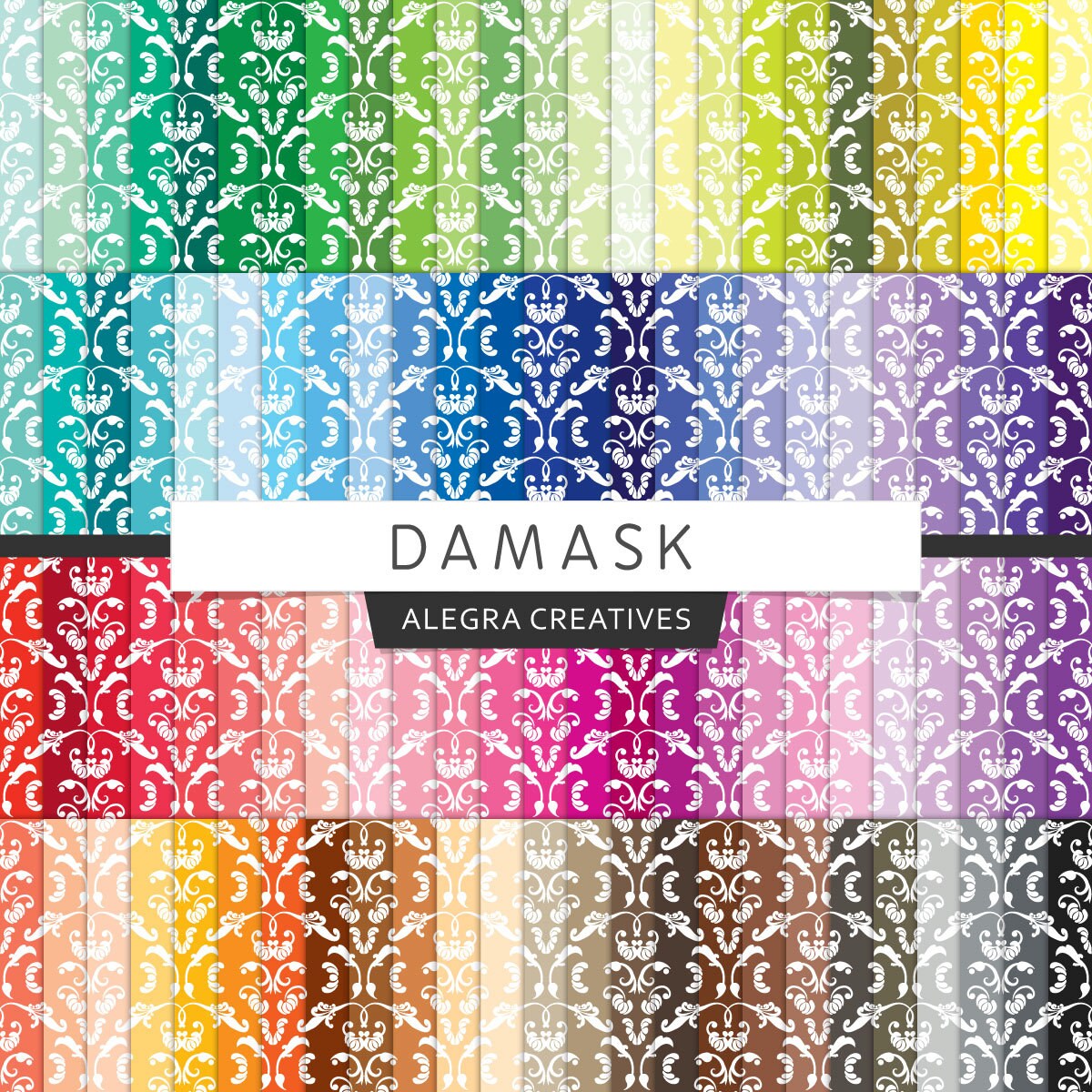 100 Damask digital paper damask scrapbook by AlegraCreatives