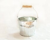 Galvanized Buckets set of 5 | Candy Buffet | Farmhouse Decor |  Small Metal Pails 5"x4" | Tin Pail | Party Decor