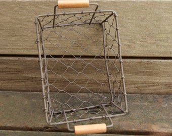 Rustic Wire Basket | Farmhouse Decor | Gift Basket | Storage & Organization | 5.5 x 4.25 Storage Basket Craft Supplies