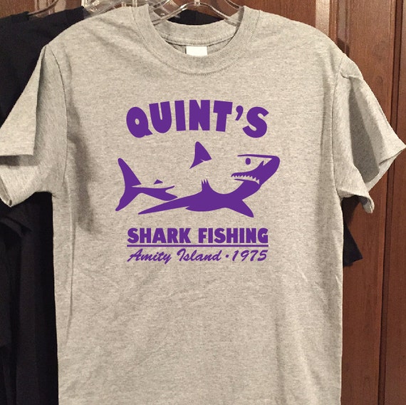 quint's shark fishing t shirt