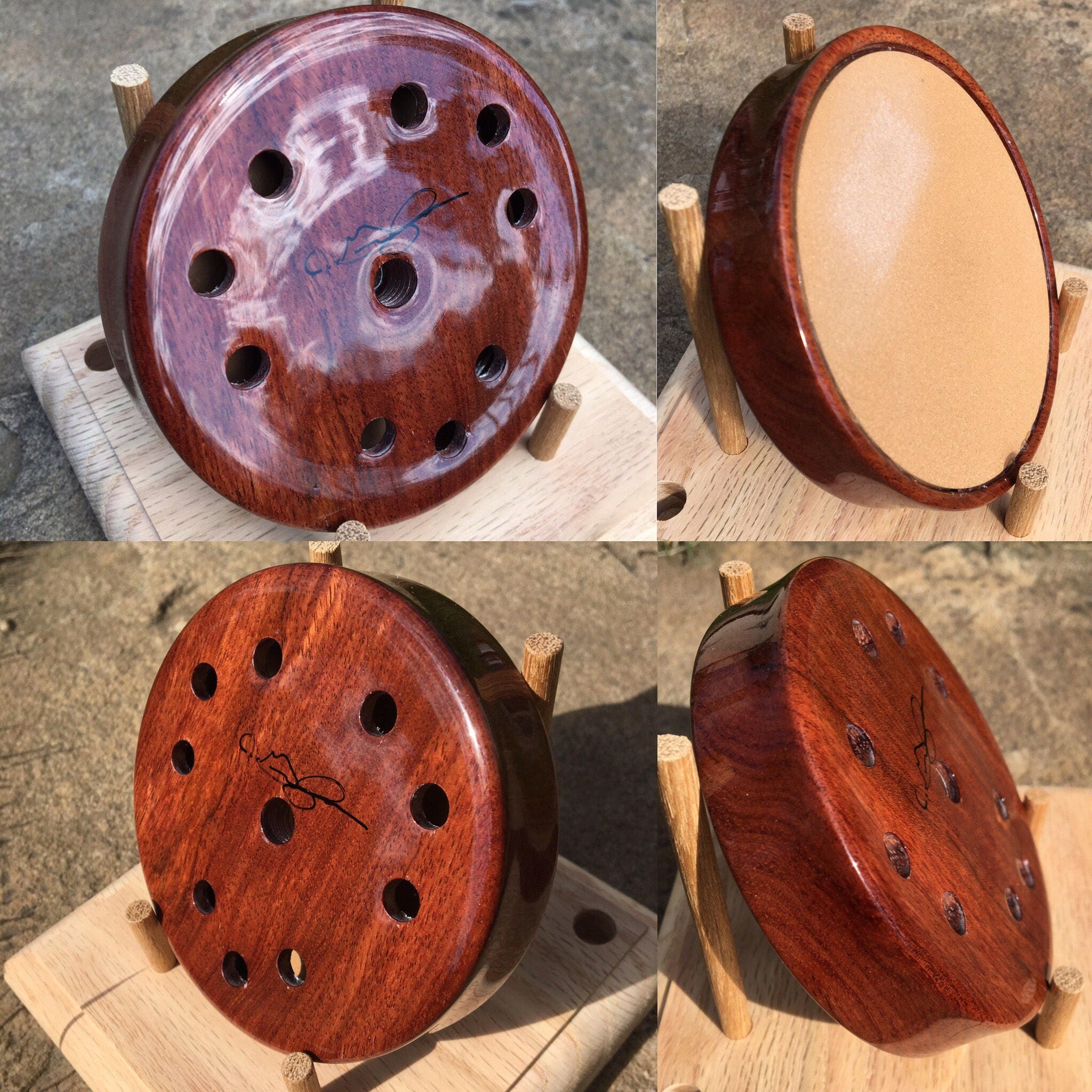 Ceramic Turkey Call Figured Bubinga Pot Call Ceramic over