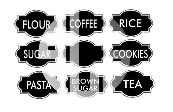 Download Kitchen Labels SVG Digital Cutting Design dxf jpg pdf Flour