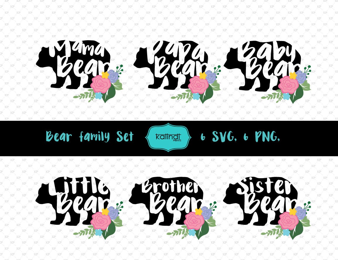 Download Mama Bear svg Flowers vector graphic Papa Bear svg svg