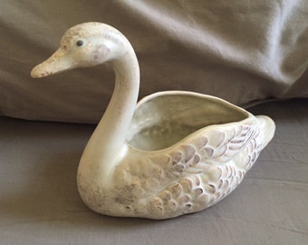 Vintage Ceramic Swan Planter