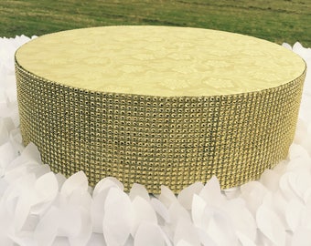 Cake Stand 6" To 18" Round Gold Silver Bling Rhinestone Riser, Platform, Separator for Wedding, Anniversary, Birthday, Quinceanera Event