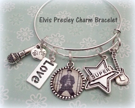 Elvis Presley Fan Bracelet Elvis Charm Bracelet Gift for