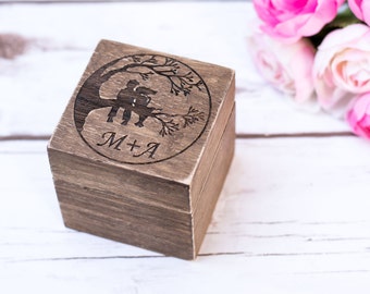 Wedding Ring Box Wedding tree Rustic Ring Box Wooden Wedding Ring Bearer Personalized Wedding Ring Holder