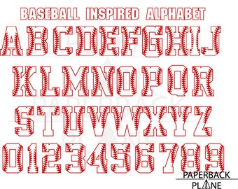 Baseball font – Etsy