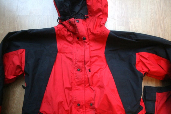 red north face coat mens