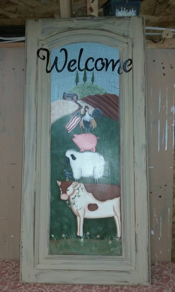  Hand painted cabinet door Farm decor Kitchen or dining room