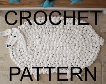 Crochet Rug Pattern, Animal Rug Pattern, Crochet Animal Rug, Hygge Home Decor, Crochet Nursery Decor, Lamb Rug Pattern, Gift, Nursery Rug
