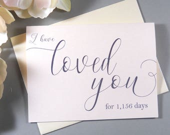 PERSONALIZED SHIMMER CARD, I Have Loved You Card, To My Groom Card, To My Bride Card, Groom Card from Bride, Bride Card from Groom