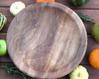 Shallow Wooden Bowl Made from White Oak