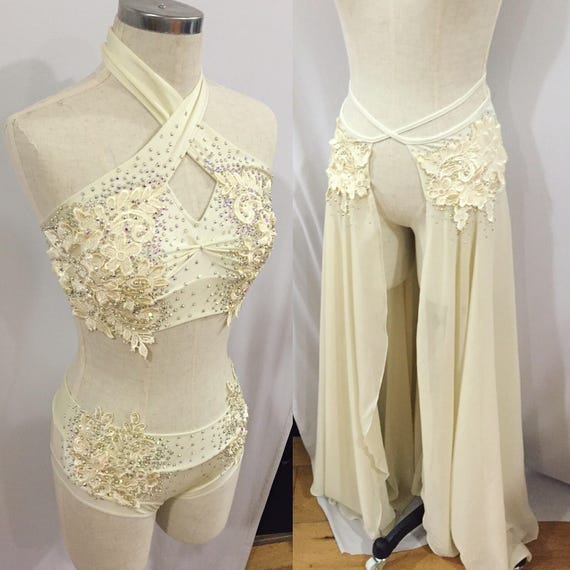 Posie Two Piece Pole Dance Outfit With Skirt Option