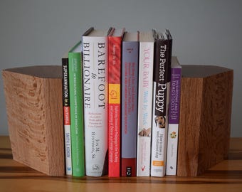 She-Oak wood bookends handmade from reclaimed timber for books, CDs, DVDs etc