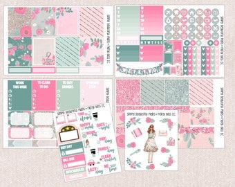 Floral Bliss Mini Kit | Erin Condren & Happy Planner Sticker Kit | 4 Full Sheets and 2 Mini Sheets