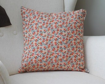 Peachy Rose Throw Pillow, Accent Pillow, Rifle Paper Co Fabric Pillow, Rifle Paper Pillow, Nursery glider pillow,