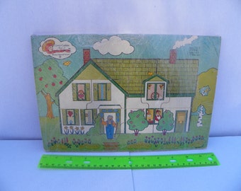 Vintage Anne of Green Gables Wooden Puzzle by Toy Maker of Lunenburg , Green Gables Toy of Prince Edward Island , Children's Wood Puzzle