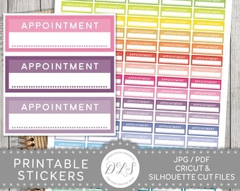 Appointment Stickers, Appointment Planner Stickers, Appointment Printable Stickers, Appointment Box Stickers, ECLP, Mambi PDF, FS107