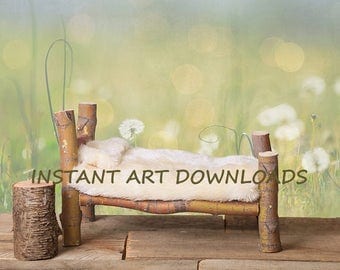 Spring Dandelions Meadow Newborn Bed Country Rural Backdrop Background Prop Digital Downloads Instant Photography Photo Yellow Wildflowers