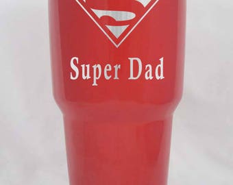 20 30 12 10 oz Superman Fathers Day gift RTIC YETI custom engraved
