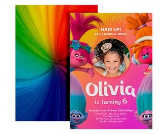 Trolls Birthday Invitation, Trolls invitation, Trolls Digital Invitation, Trolls Party, Trolls poppy, Trolls, Trolls invitations