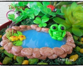 Miniature Fairy Garden Frog Pond Terrarium Pond