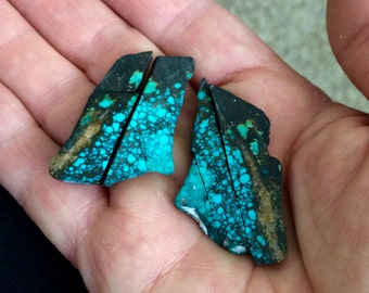 Lander County, AAAA Grade Turquoise, spiderweb, extremely rare, natural super gem, sliced nugget. Cabochon, pendent, Indian Mtn Lander Blue