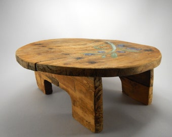 Antique Small Table, Primitive Small Wooden Table, Traditional Small Wooden Table, Sofra Table, Hand Painted Furniture,Handmade coffee table