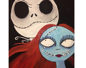 Items similar to Scary Teddy 8x10 painting Nightmare Before Christmas ...