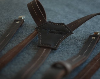 Leather suspenders, men's suspenders, leather braces, wedding, men's braces, handmade suspenders, Brown braces