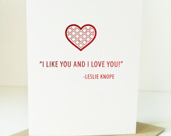 Parks and Rec Quote Valentine's Day Card