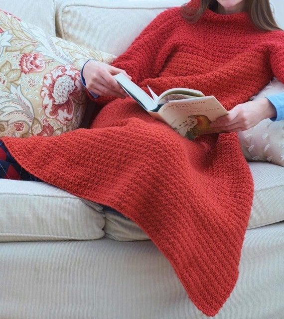 Wrap Blanket With Sleeves Easy Crochet Crochet Pattern. PDF