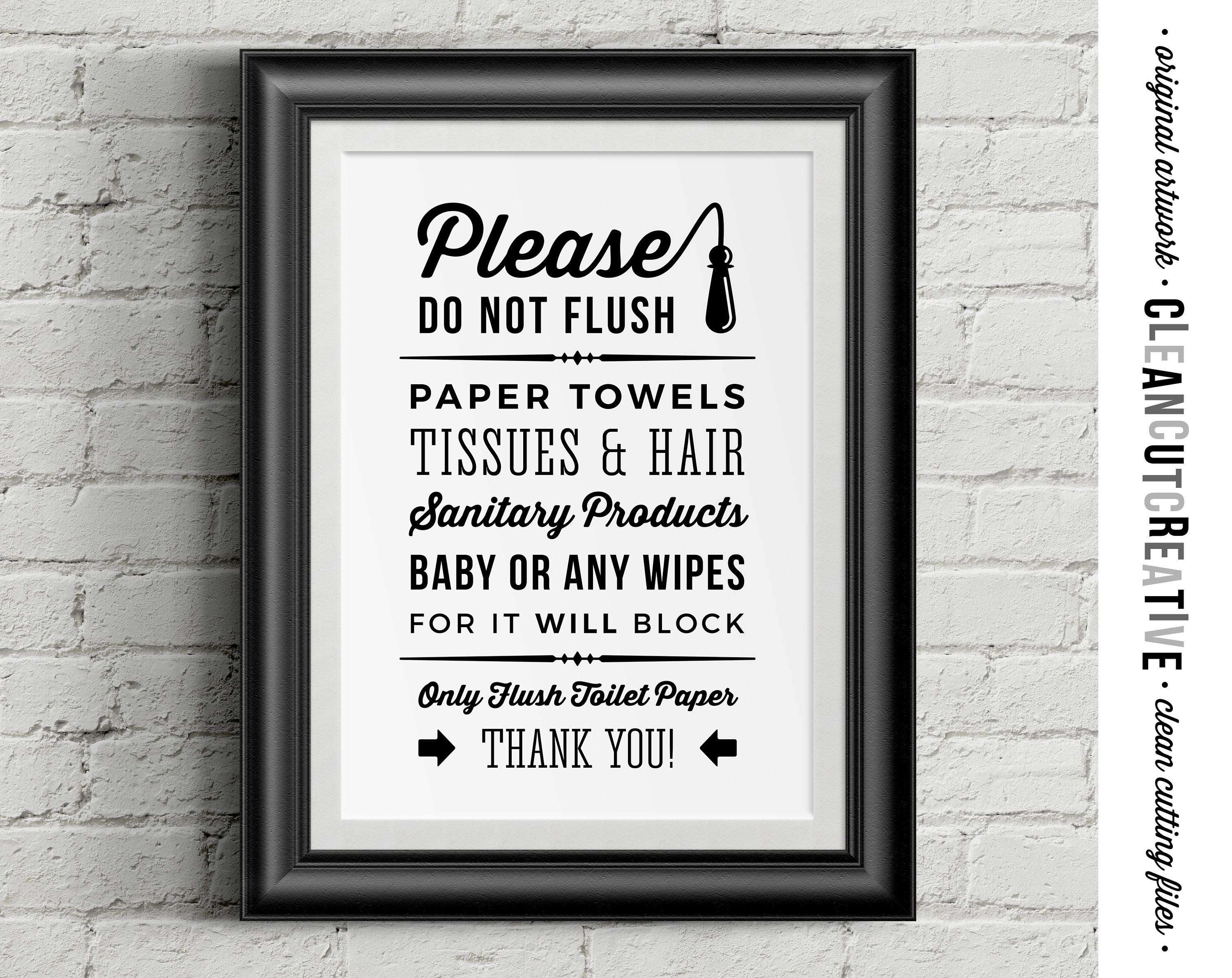 Printable Bathroom Signs Free Printable Do Not Flush Signs - Minimalist ...