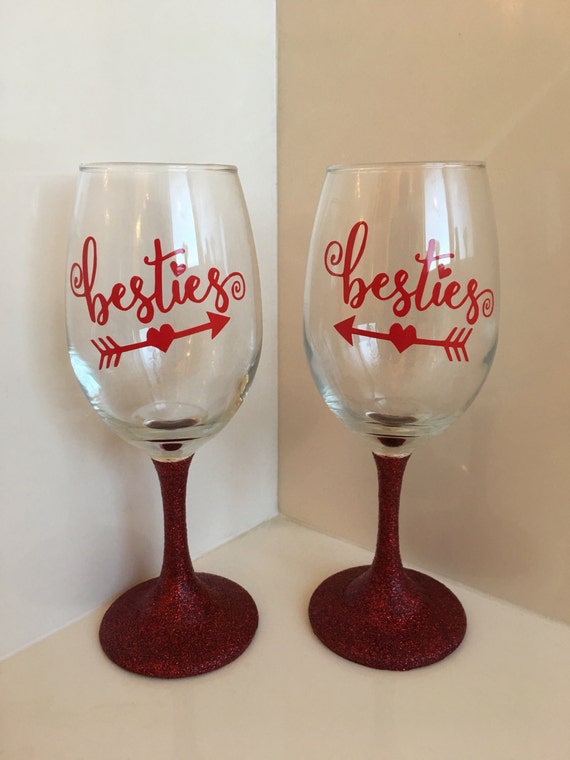 birthday wine glass set, wedding set, gift for her, maid of honor gift ...