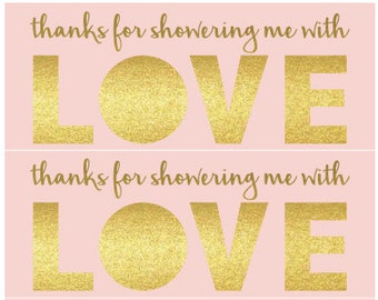 Showered with Love Baby Shower Favor - PINK / WHITE