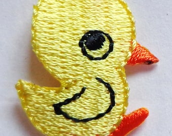 Embroidered Iron-On Applique Duckie, 7/8 x 1 inch
