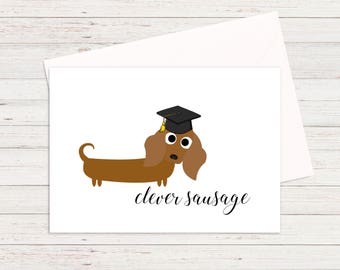 Clever Little Sausage | Congratulations Cards | Dachshund Congratulations Car | Exam Cards | Cards for results day | Cover Cloggs Cards