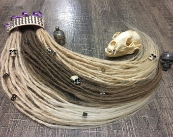 Custom HUMAN HAIR any color dreads extension 45 pieces dreadlocks, any color and lenght. brown blond black red blue green violet grey pink